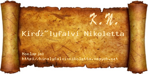 Királyfalvi Nikoletta névjegykártya