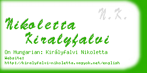 nikoletta kiralyfalvi business card